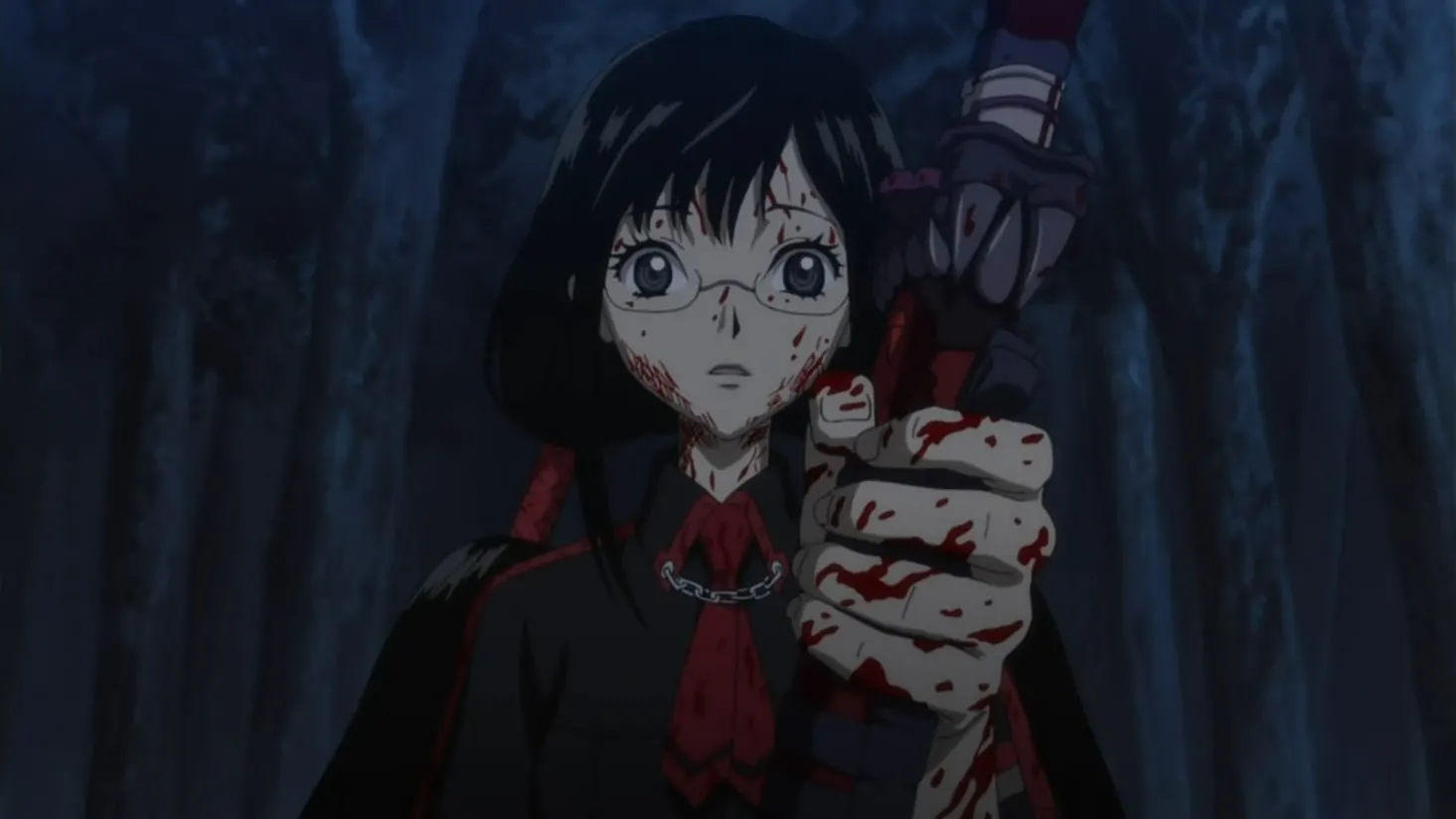 “Saya... you’ve, uh... you’ve got some... blood... on you.” “Don’t worry, this happens all the time. This show is called Blood, you know. It’d be weird if I was splattered in other bodily fluids, right? Wrong genre.”