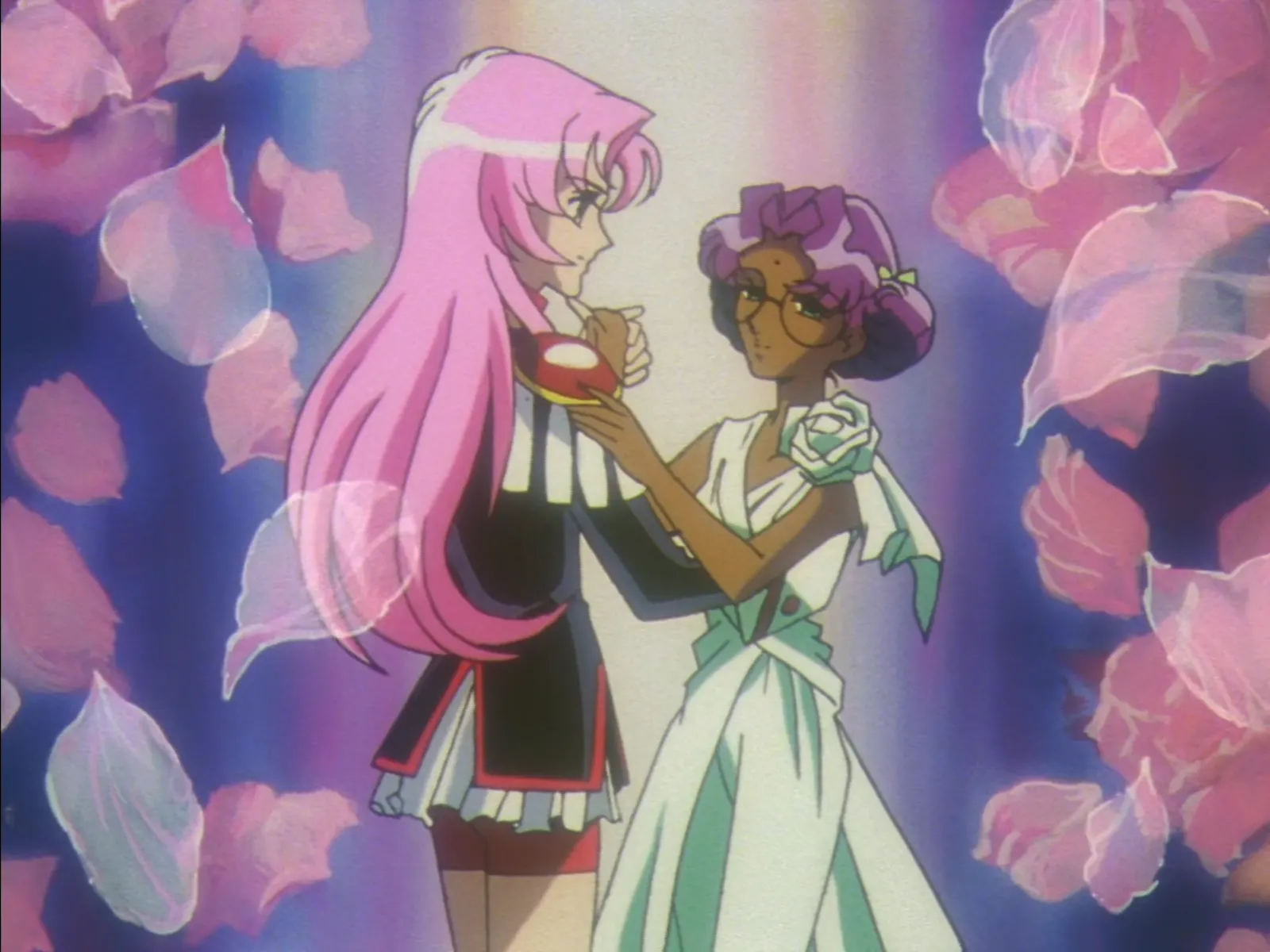 Utena forgoes a dance with any of those stinky boys and shows her bride a good time instead