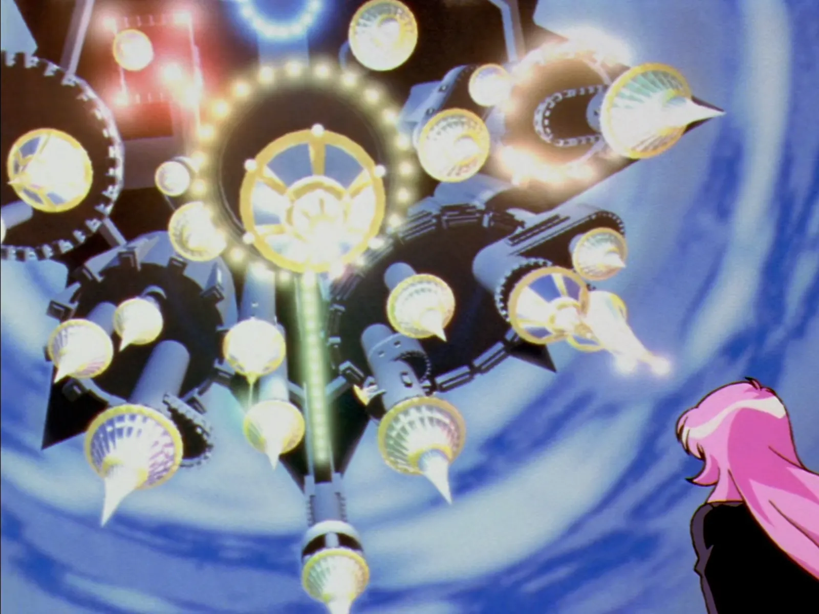 Weird CGI inverted rotating castle. Normal for a Tuesday in Utena’s schedule.