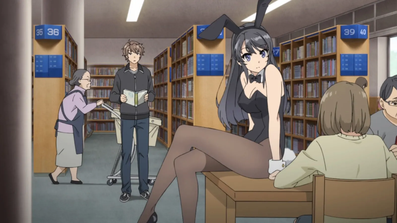 Just a random sort-of-invisible bunny girl at the library, nothing out of the ordinary.