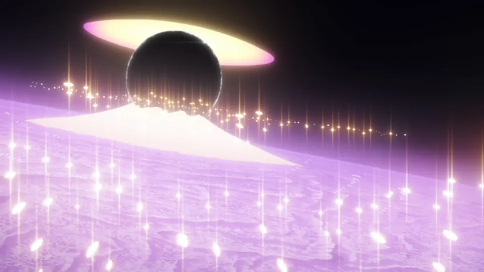 Evangelion warned us that moon-sized black orbs and sparkly planet-surface things aren’t a good combination