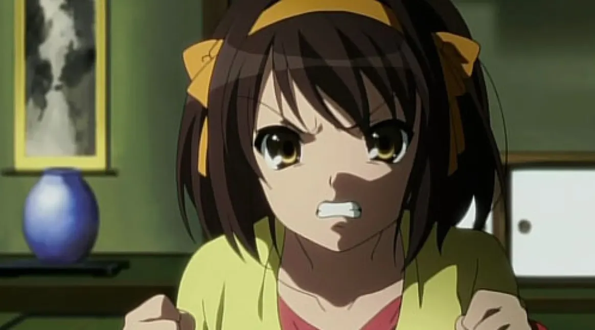 Please give Haruhi her anime, otherwise she’ll remake the world and God knows what sort of bug-eyed alien creatures we’ll all be turned into.