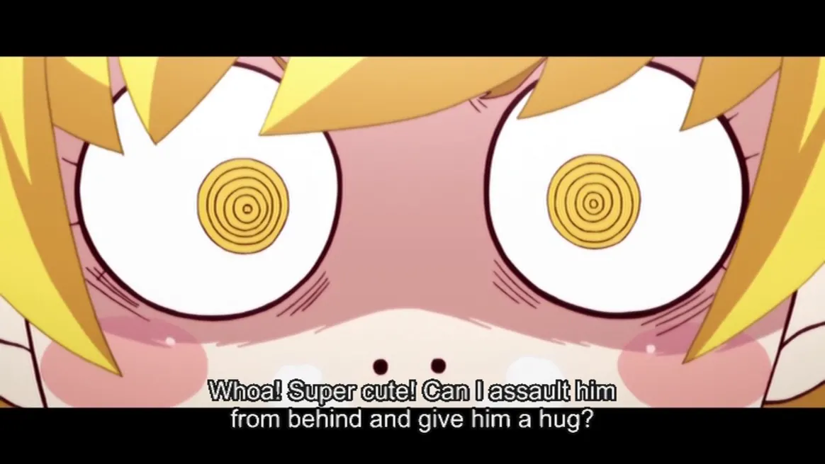 Shinobu’s reaction to seeing ickle Araragi-chan