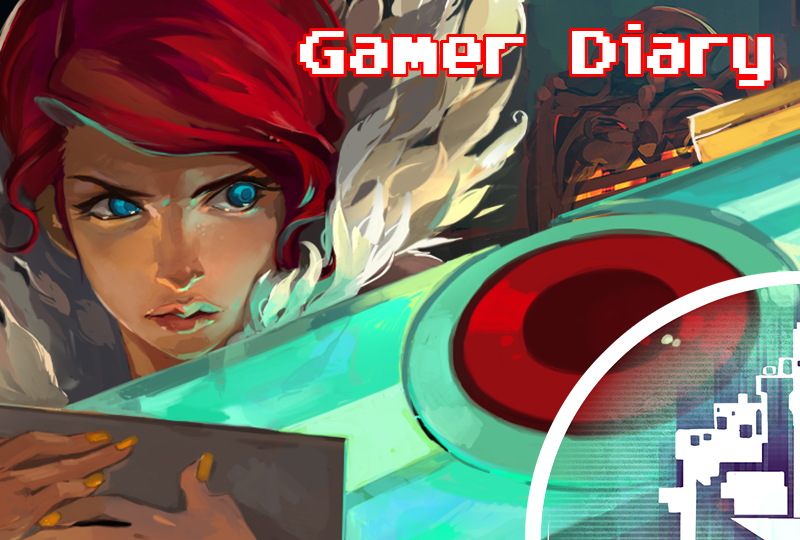The character Red from Transistor with the words "Gamer DIary" overlaid