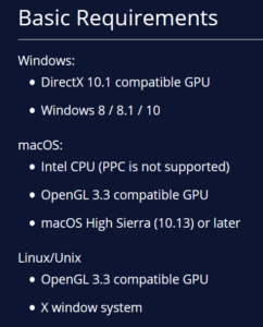 Basic System Requirements for running OBS