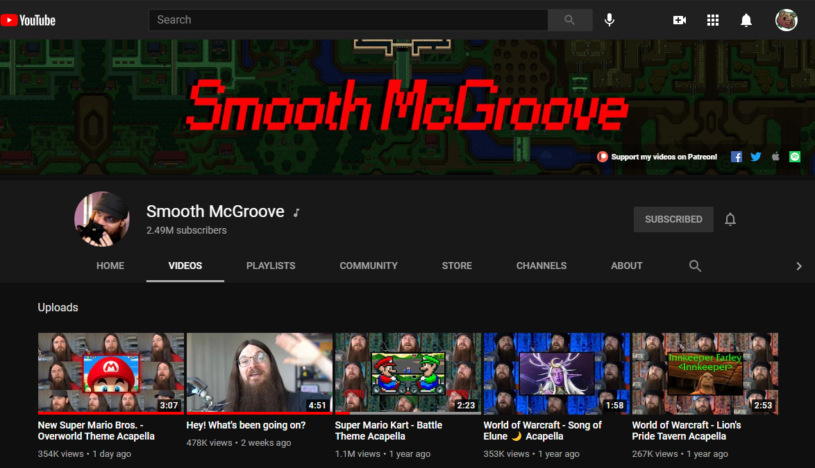 Image of Smooth Mc Groove Youtube videos page