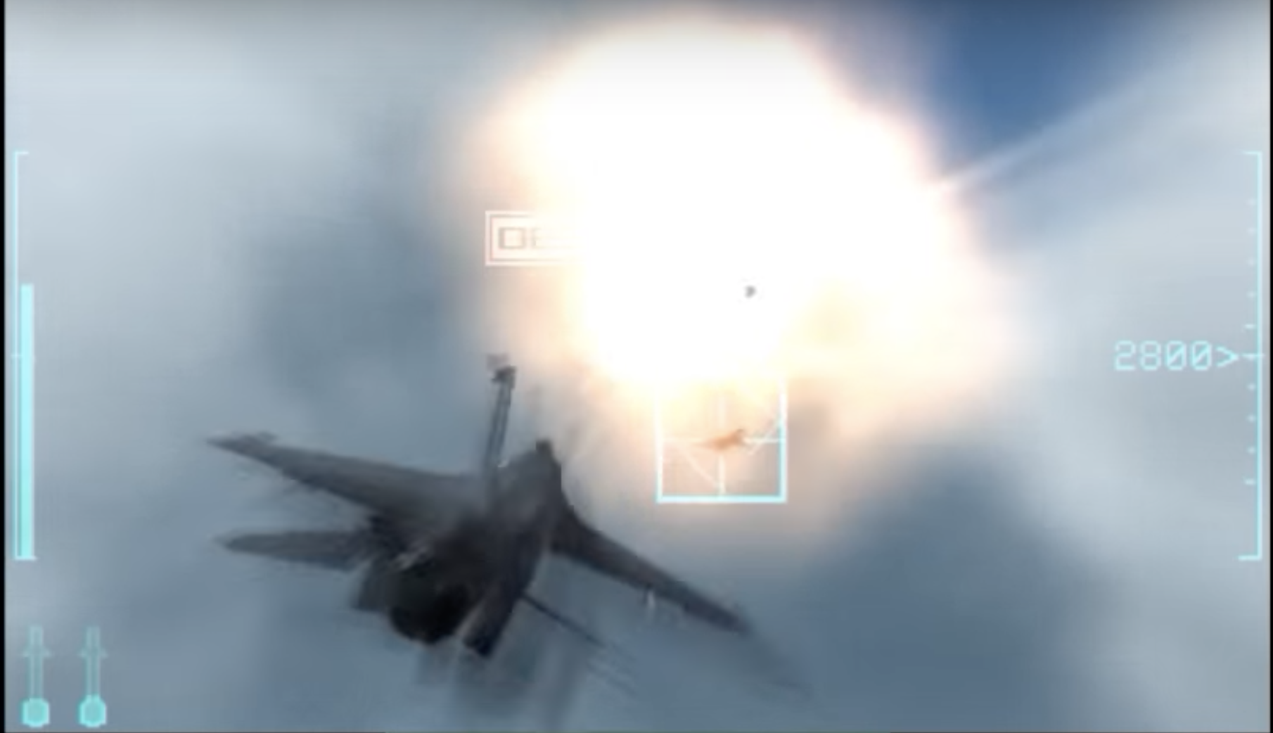 Missle hit and explosion in Ace Combat on 3DS