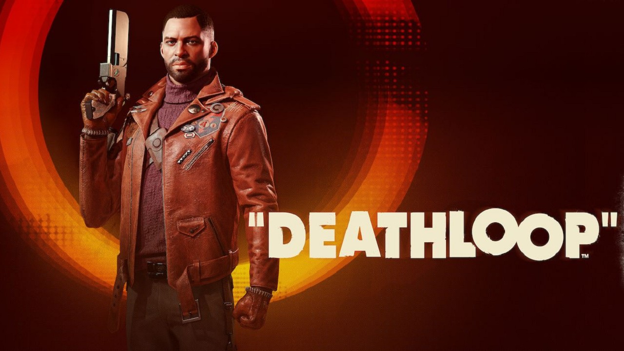 Promotional image for Deathloop, featuring the protagonist Colt