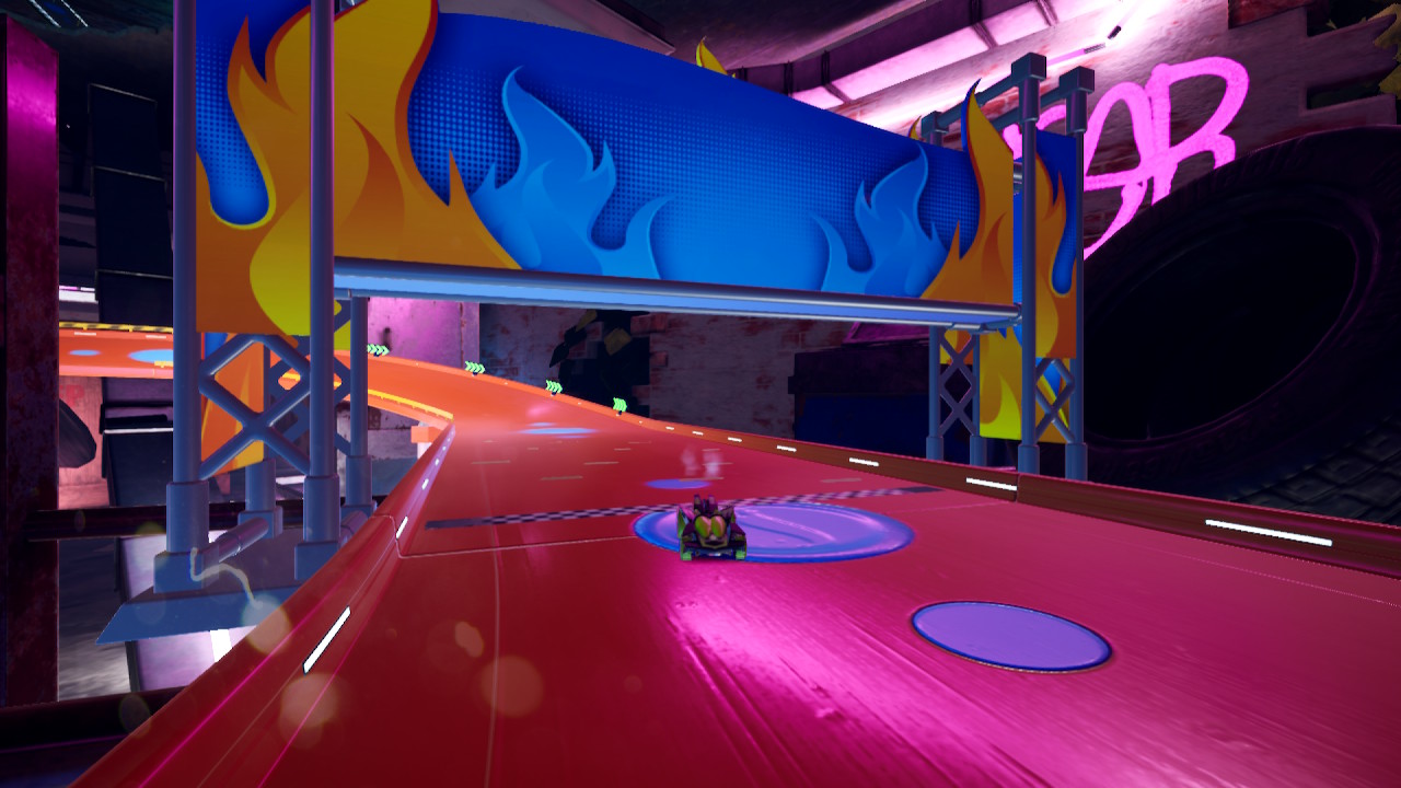 A shot of the end of a race in Hot Wheels Unleashed