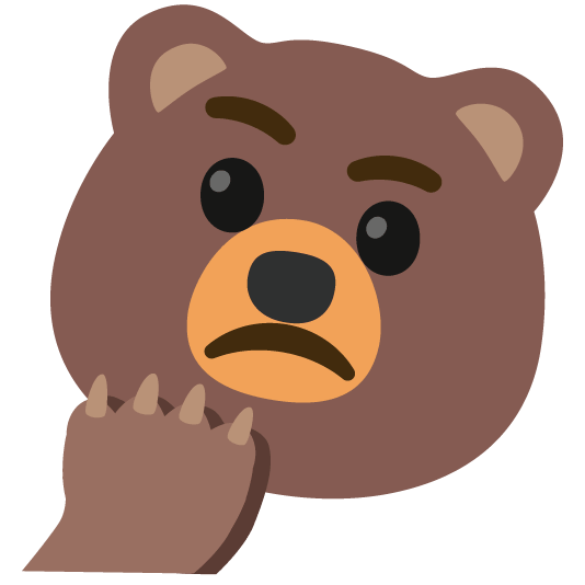 Bear Plus Think emoji