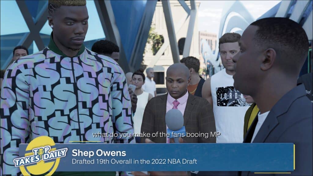 Picture of Shep Owens in the intro to NBA2K23 MyCAREER.